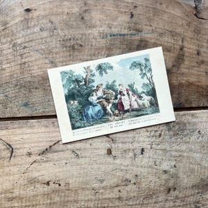 クリスマス カード、Les Amours du Bocage (1930 年代頃) |ラルメッサン |フランス語の彫刻 |クリスマス、アンティークホリデーエフェメラ |ヴィンテージコレクターズアイテム