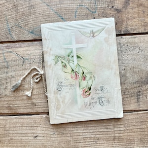 Baptism Book, Eleanor Mueller (1910) | Oshkosh, Wisconsin | Handwritten | Antique Lithograph, German | Vintage Religious Ephemera