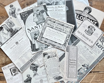 Antike Werbung (um 1900) | Mode, Essen, Dekor, Reise, Medizin, Tapete | Jugendstil Ephemera | Jahrgang | Seltene Sammlerstücke