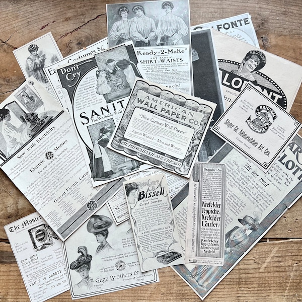 Antique Advertisements (c. 1900s) | Fashion, Food, Decor, Travel, Medicine, Wallpaper | Art Nouveau Ephemera | Vintage | Rare Collectibles