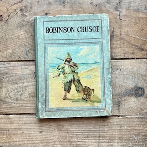 Robinson Crusoe: Retold for Little Folks (c. 1910) | Defor | Vintage Children&#39;s Book, Illustrated | Fairy Tales, Classic Books | Antique Art