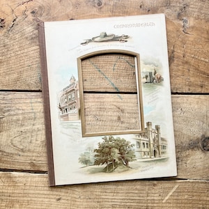 Victorian Album Page, England Commonwealth (1880s) | Antique Cabinet Card, Carte de Visite | Cambridge, Cromwell, Milton | Vintage Ephemera