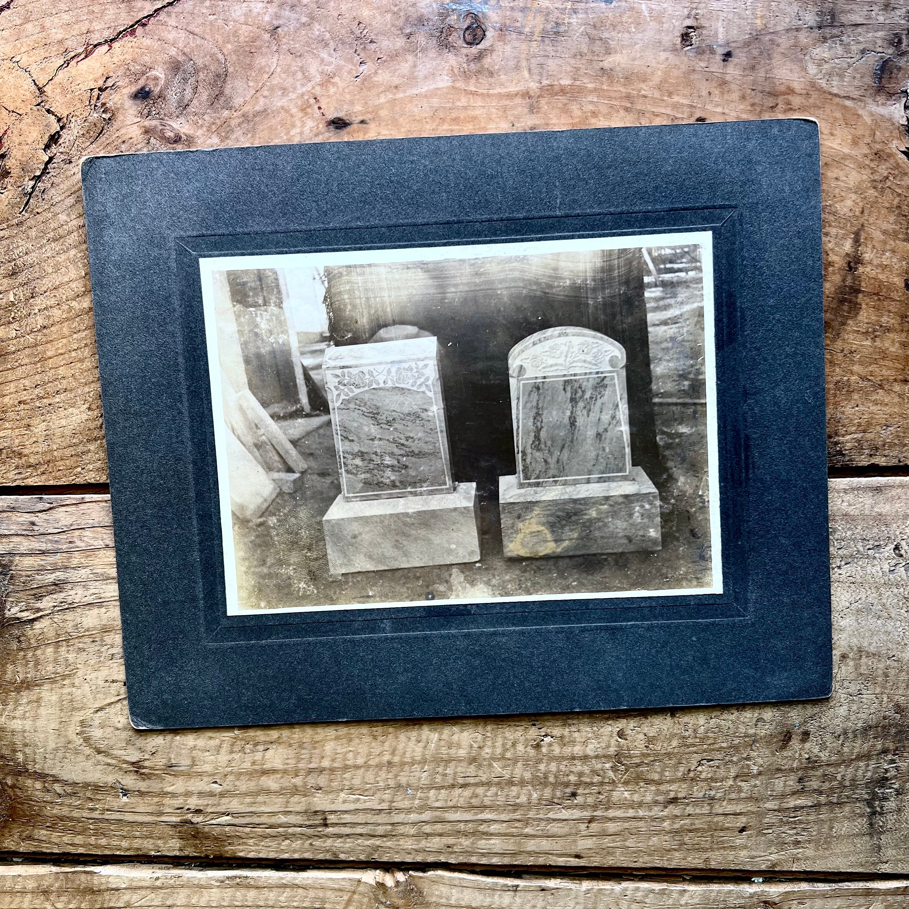 Mounted Photo, Sample Headstones (c. 1900) | Withers & Sons Monument Co. | Lancaster, PA | Gravestone, Cemetery | Antique, Vintage, History