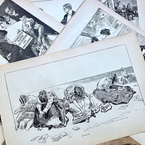 Illustrations, Charles Dana Gibson (1906) | Gibson Book | Black, White Prints | Edwardian, Antique Art | Unframed | Victorian, Gilded Age