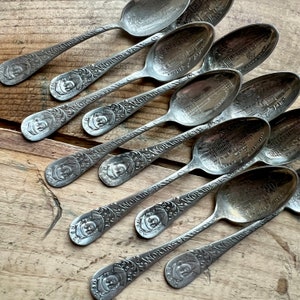 Columbian Exposition Souvenir Spoons | World’s Fair of 1893 | Fine Arts, Administration, Fisheries, Transportation | Chicago Antique Silver
