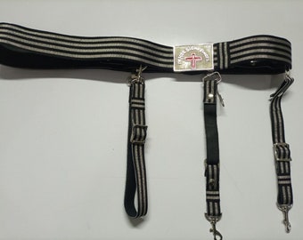 Masonic KNIGHTS TEMPLAR Silver Black Ceremonial Sword Belt & Buckle for Sir Knight