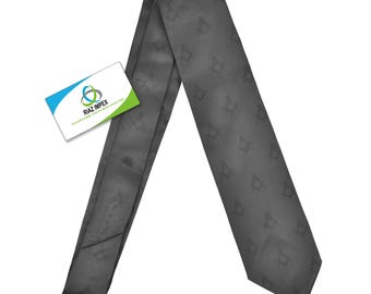 Freemasons Masonic Black Premium Silk Tie printed Neckties For Mens Gift For Him