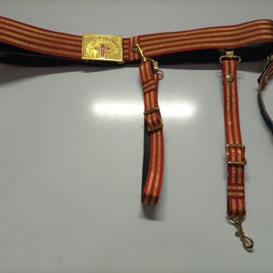 Masonic KNIGHTS TEMPLAR Red Black Ceremonial Sword Belt & Buckle for Sir Knight
