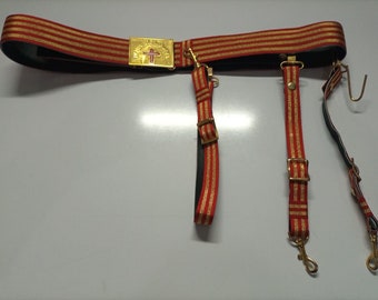 Masonic KNIGHTS TEMPLAR Red Black Ceremonial Sword Belt & Buckle for Sir Knight