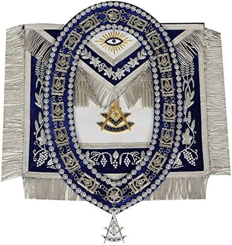 GREMBIULE MASSONICO Past Master Regalia Con Catena Collare E - Foto 4