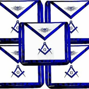 5 Masonic Regalia Blue Lodge Master Mason Apron with Square Compass