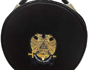 Scottish rite Royal Arch Regalia Masonic Past Master Masons Freemason Double-Eagle 32 Degrees Hat/Cap Case