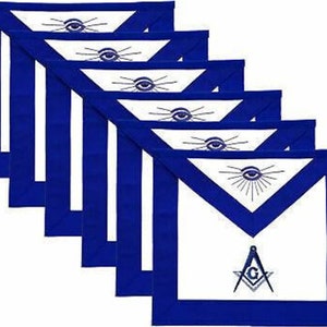 MASONIC MASTER MASON Apron Blue Lodge Embroidered - Pack of 6 Best Quality