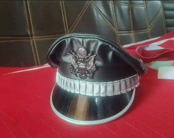 Black Leather Biker Cap: Muir Style Hat