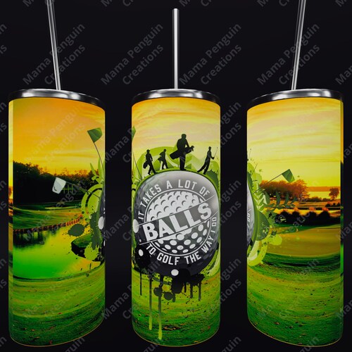 20 Oz Skinny Tumbler Sublimation Design Template Golf With a Etsy