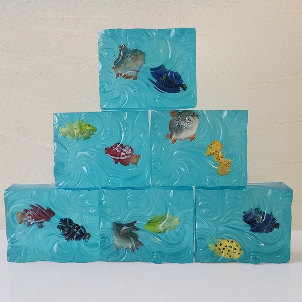 Glycerin Soap, Scented Glycerin Soap, Glycerin Soap with Fish, Blue Glycerin Soap, Glycerin Hand Soap Scented, Hand Soap, Scented Hand Soap