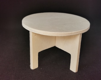 Puppenstube Miniatur Runder Eßtisch Tisch Holz antikbraun 1:12 