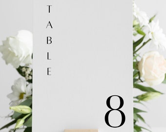 Modern Table Numbers for Wedding and Events  - Printable PDF