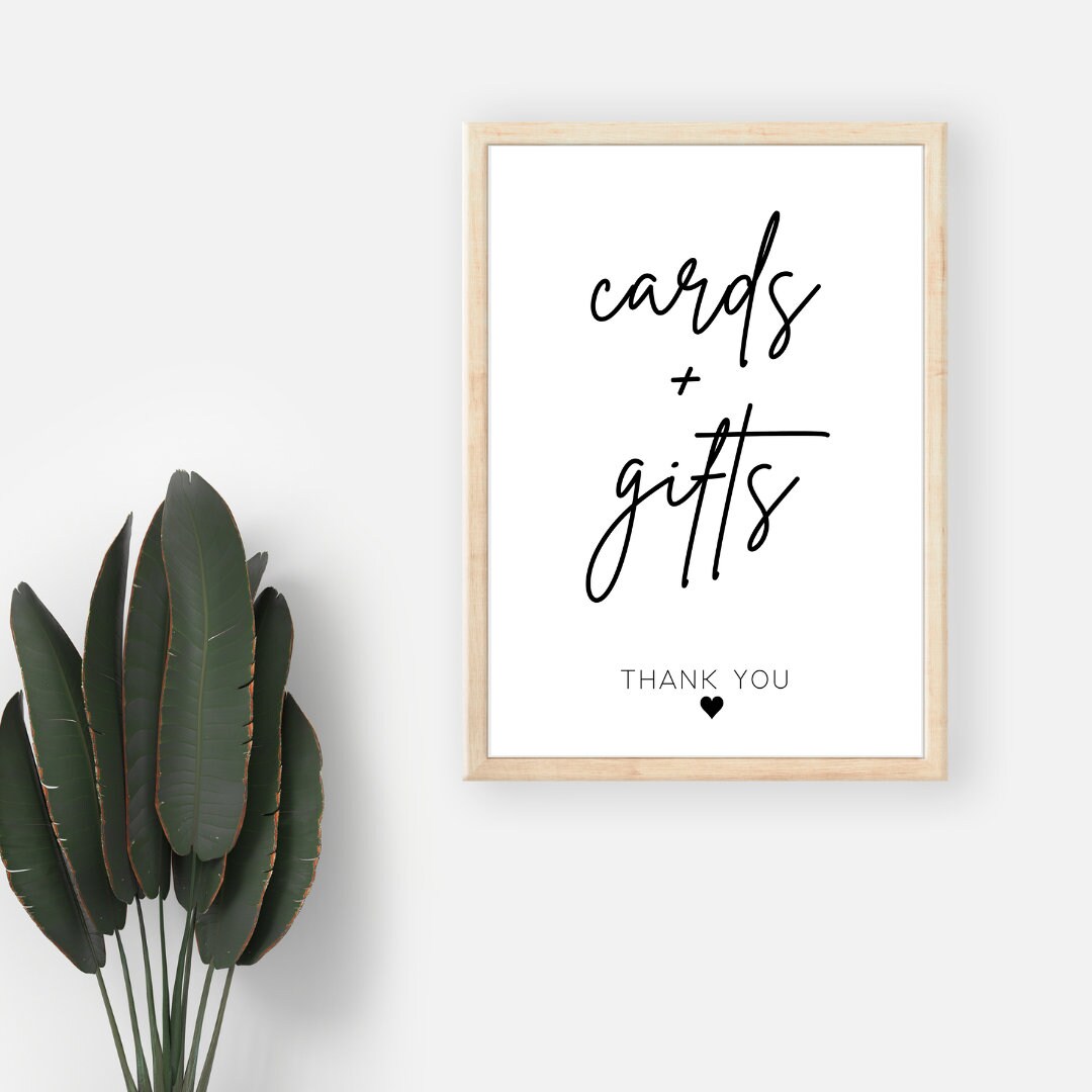 Cards &amp; Gifts Printable Sign - Wedding Sign - Template - Etsy