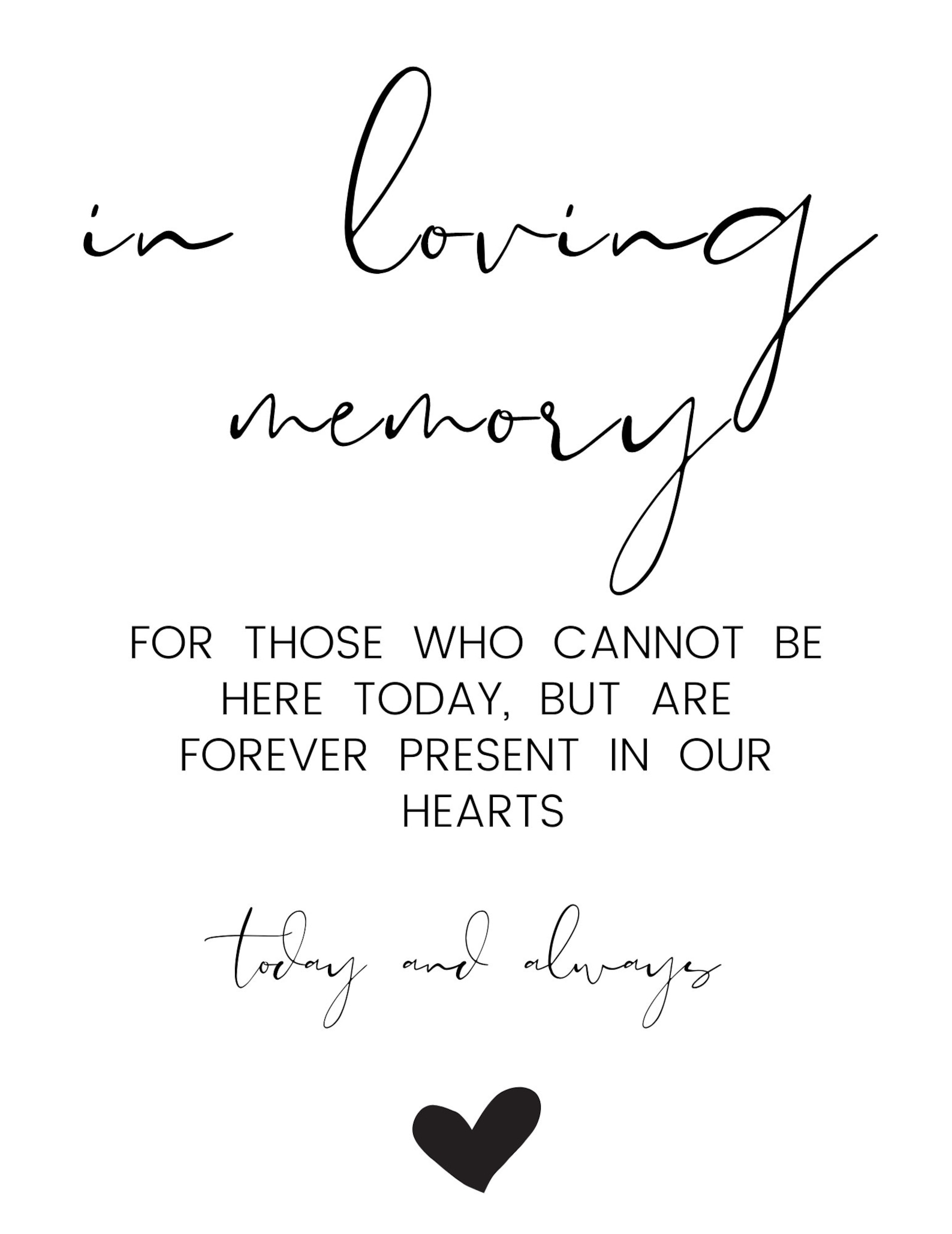 In Loving Memory - Printable - Etsy