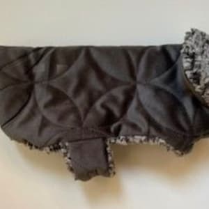 Reversible Solid Velour Quilted Dog Coat