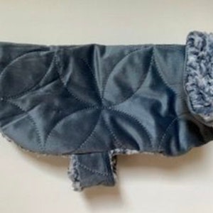 Reversible Solid Velour Quilted Dog Coat