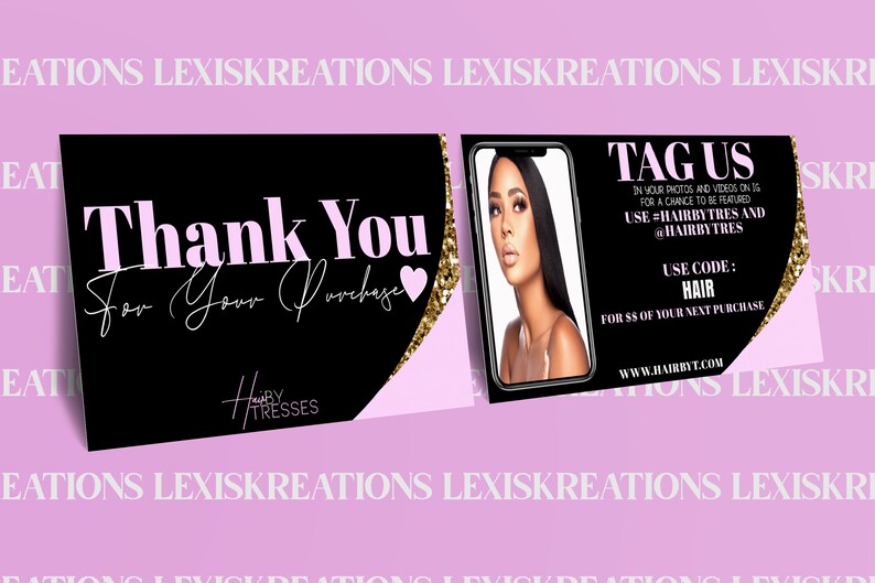 DIY Thank You Card Hair Thank You Card Hair Business Hair Etsy