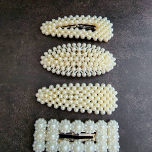 Perlen Haarspange, Kunstperlen Haarspange, Perlen Metall Haarspange 5
