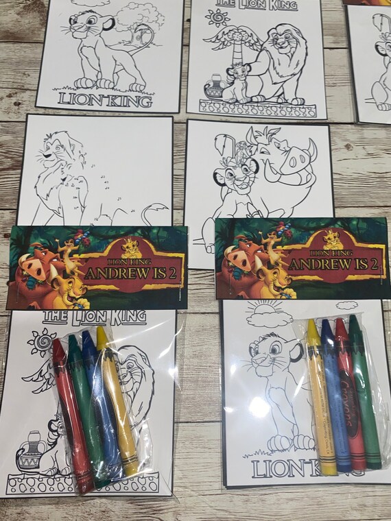 Lion King Coloring Kits/ Lion King Custom Party Favors/lion Etsy