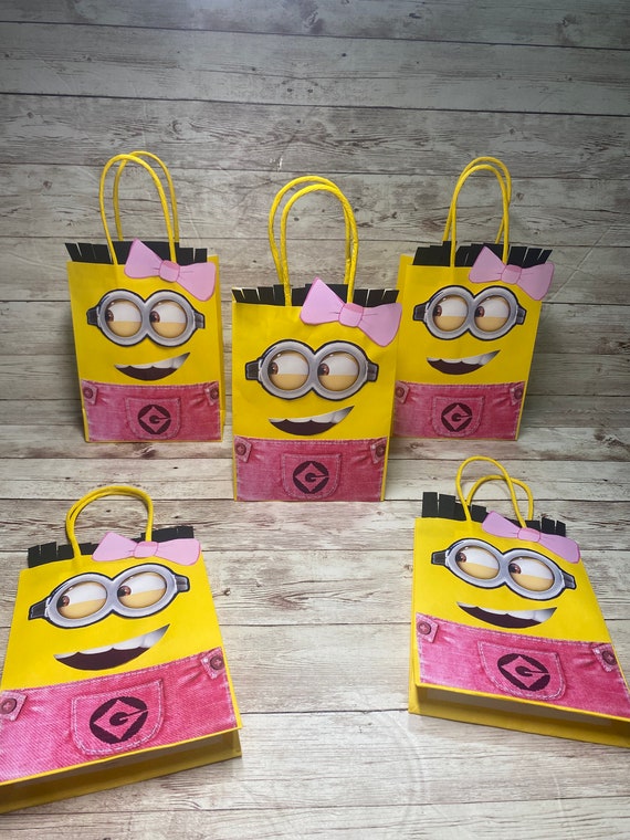 Girl Minions Birthday Party/ Party Favor /goodie Bags 12 Bags