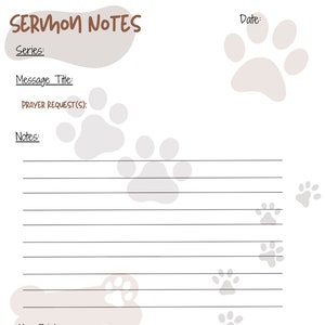 Fur Friend Sermon Notes