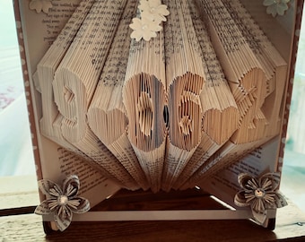 Anniversary Date folded book art gift