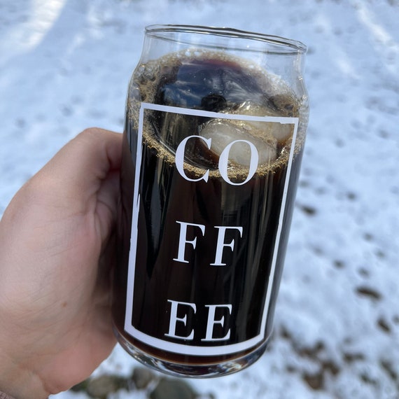 COFFEE LOVER- coffee smoothie beer aesthetic glass cup l reusable can glass soda can cup trendy glass cup beer glass can