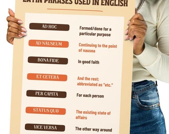 Latin Phrases in English Poster – Classroom Decor, Classics Teacher Gift