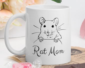 Rat Mom Mug With Cute Rat - Gift For Pet Rat Owner, Rat Lover - Gift For Daughter - Rat Mama