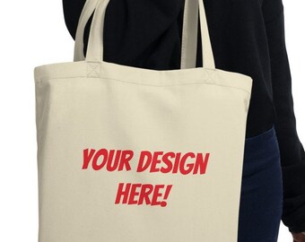 Custom Organic Cotton Tote Bag: Personalized Text & Logo