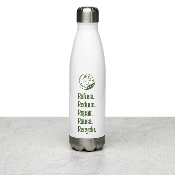 Refuse Reduce Repair Reuse Recycle Reusable Stainless Steel Eco Activist Water  Bottle Zero Waste Water Bottle With Inspirational Message 