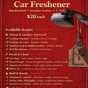 Custom Leather Freshener Personalized | Gift for Him | Air Freshener with Logo | Car Accessory Bild 2