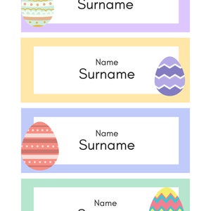 Easter-themed printable labels / name tags