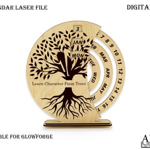 Perpetual Calendar SVG, Eternal Calendar Laser, Glowforge Calendar, Engraved Cnc DXF, Wood Cut File, Vector Template, Plywood Decor, Digital