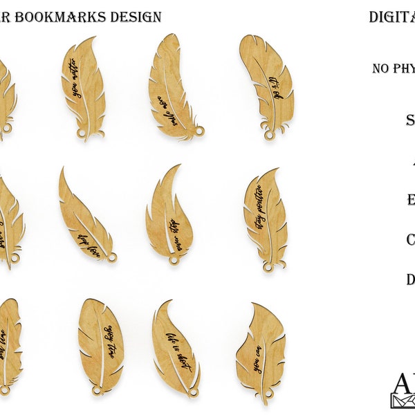 Signets Svg, Fichier de découpe laser, Modèles de conception de signets, Matériau Glowforge, Fichier cnc pour Dxf, Vecteur laser