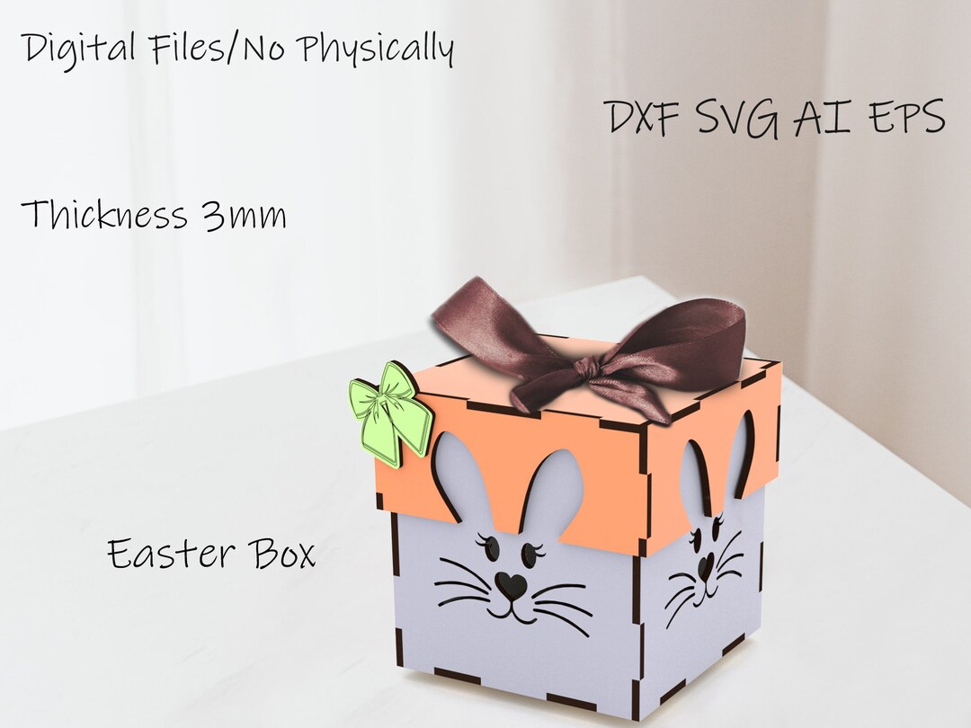Easter Bunny Basket SVG, Laser Cutting Gift Box, Glowforge Cut Files ...