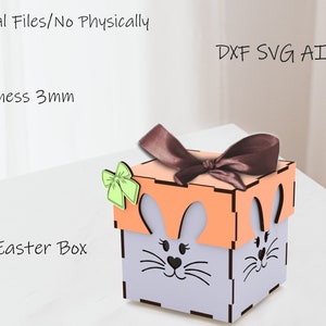 Osterhase Korb SVG, Laser Cutting Geschenkbox, Glowforge Cut Dateien, Holz Osterei Box, Vektor für Cnc, Osterbox Muster, Home Decor