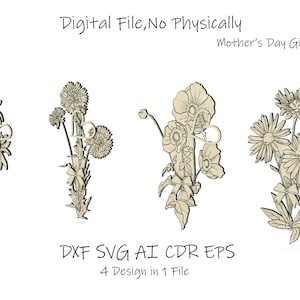 Muttertagsgeschenk Svg, Blumen Laser Cut Dateien, Geschenke für Mama, Lasergravierte Datei, Mommy SVG, Glowforge Blumen Dateien, SVG Blumen Cut Datei