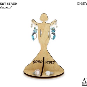 Earring Stand SVG, Necklace Holder File, Jewellery Stand, Glowforge Design, Gift for her, Vector File, Cnc Template, Dxf Files
