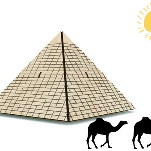 Pyramid Laser Cut Decor, Glowforge SVG Decor, Egypt Decoration DXF, Wood Craft, Pyramid Laser Cutting Design, Instant Download, Digital CDR