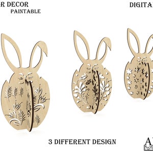 Laser cut Hase Dekor, Ostern SVG, Glowforge Template, Oster Dekor Datei, Cnc Muster, Osterei SVG, Oster Vektor, Digital Download, Cdr