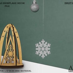 Christmas Snowflake Decor Svg, Laser Cut File, Christmas Ornament SVG, Glowforge Svg Files