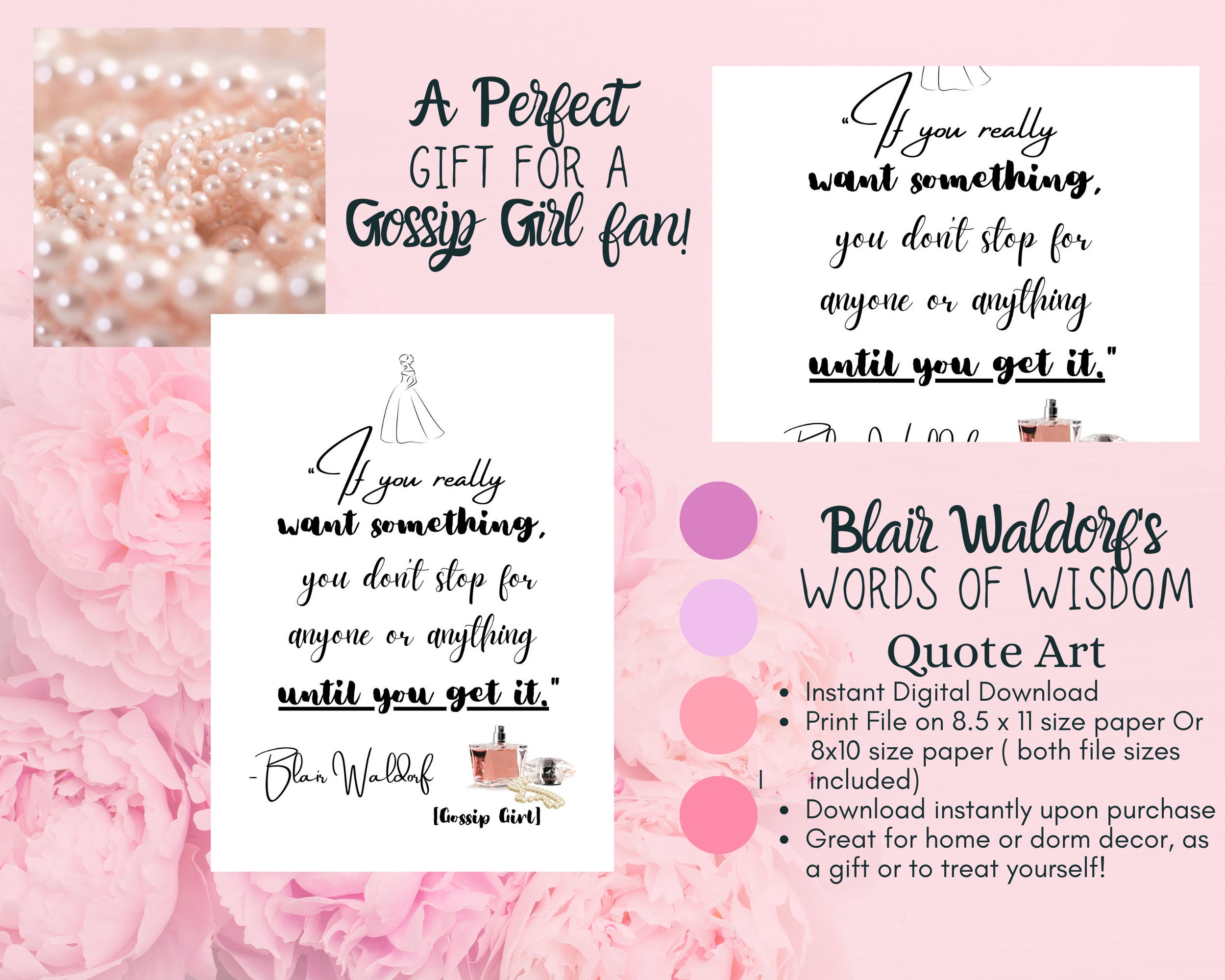 Blair Waldorf Gossip Girl Quote Art Print Home Decor Gossip Girl Poster  Teens Dorm Gift TV Show - Etsy, image size:2500x2000