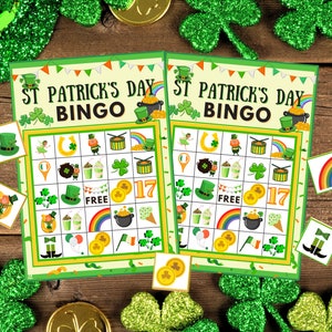 Happy St. Patrick's Day Bingo instant digital download Kids Party Game Family/Friends St. Patty's Day Luck of the Irish Holiday activity image 4